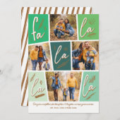 Sketch Fa La La La La Fourフォトクリスマスホリデー シーズンカード (正面/裏面)