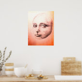 "Sketch of a girl" (sangria) , A study of da Vinci ポスター (キッチン)