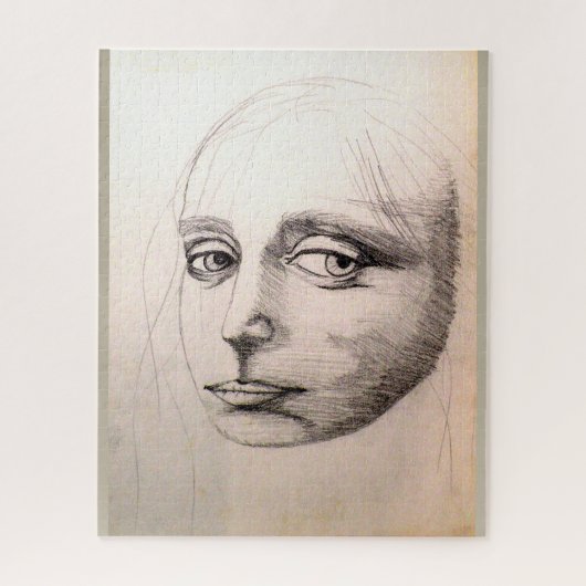 Sketch of a girl. Study of da Vinci by D.C.B. ジグソーパズル (縦)