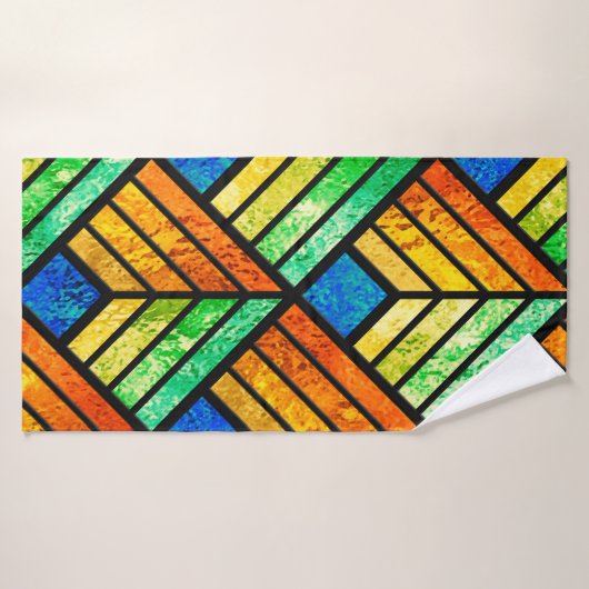 Sketch of a stained glass window. Seamless pattern バスタオル (バスタオル)