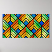 Sketch of a stained glass window. Seamless pattern ポスター (正面)