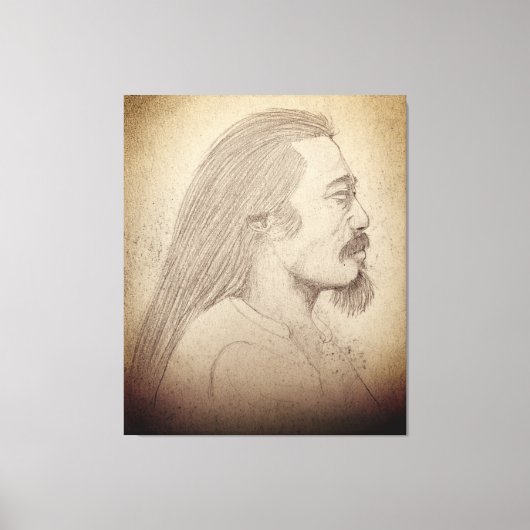 "Sketch of Kitaro", musician, composer, artist キャンバスプリント (正面)