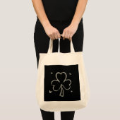 Sketch Shamrock – Hand-Drawn Irish Clover Design トートバッグ (正面(商品))