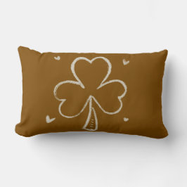 Sketch Shamrock – Hand-Drawn Irish Clover Design ランバークッション