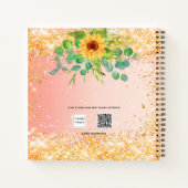 Sketchbookひまわりオレンジ色の金ゴールド絵を描 ノートブック (裏面)