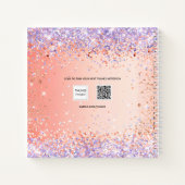 Sketchbookオレンジバラ金ゴールドラベンダー絵を描 ノートブック (裏面)