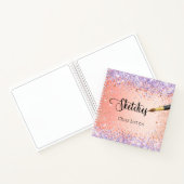 Sketchbookオレンジバラ金ゴールドラベンダー絵を描 ノートブック (内部)