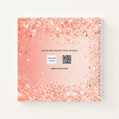 Sketchbookオレンジ色のバラ金ゴールドグリッター絵を描名 ノートブック (裏面)