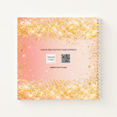 Sketchbookオレンジ金ゴールドグリッター絵を描 ノートブック (裏面)