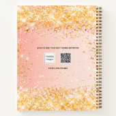 Sketchbookオレンジ金ゴールドグリッター絵を描 ノートブック (裏面)