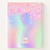 Sketchbookグリッターはホログラフィックユニコーンピンク ノートブック (裏面)