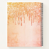 Sketchbookサンゴバラ金ゴールドピンクグリッタードリップスグラム ノートブック (裏面)