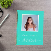 Sketchbookターコイズフォトガールズタイポグラフィ ノートブック