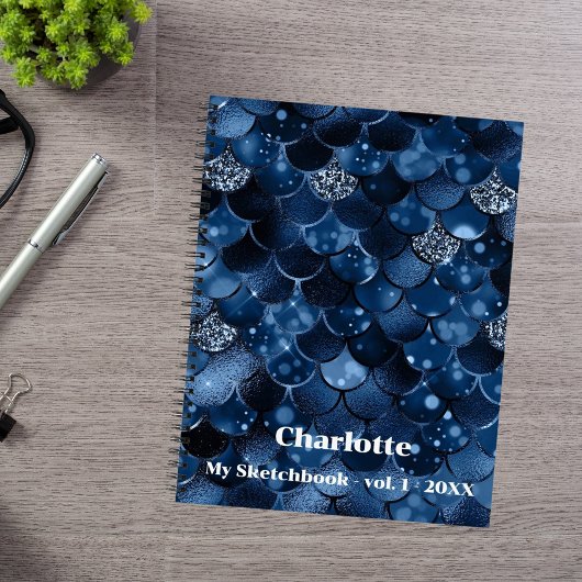 Sketchbookダークブルーのマーメイドはかりで測の名前 ノートブック