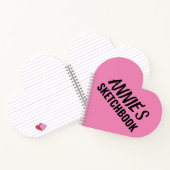 SKETCHBOOKパーソナライズされたハート形の名前 ノートブック (内部)