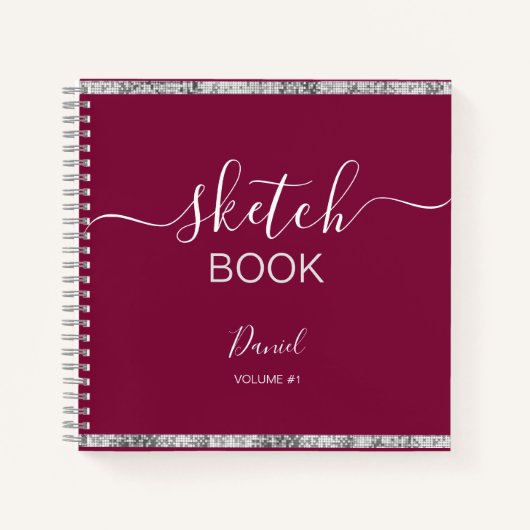 Sketchbookパーソナライズされたユーザ名スクリエレガントプト   ノートブック (正面)
