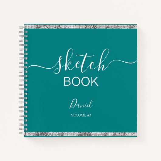 Sketchbookパーソナライズされたユーザ名スクリエレガントプト   ノートブック (正面)