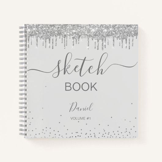Sketchbookパーソナライズされた Your Name エレガント Script N ノートブック (正面)