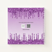 Sketchbookパープルグリッターのドライ絵を描プ名 ノートブック (裏面)