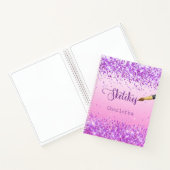 Sketchbookパープルピンク紙吹雪絵を描名 ノートブック (内部)
