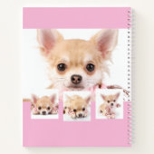 Sketchbookピンクの犬の写真コラージュ ノートブック (裏面)
