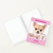 Sketchbookピンクの犬の写真コラージュ ノートブック (内部)