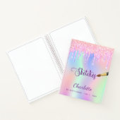Sketchbookピンクパープルはホログラフィックを滴下 ノートブック (内部)
