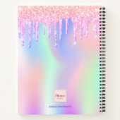 Sketchbookピンクパープルグリッターがホログラフィックを乾燥 ノートブック (裏面)