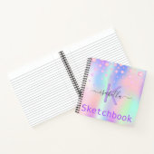 Sketchbookピンクパープルホログラフィックダイヤモンド名 ノートブック (内部)