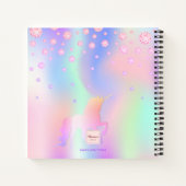 Sketchbookピンクパープルホログラフィックダイヤモンド名 ノートブック (裏面)