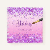 Sketchbookピンクパープル絵を描ブラシ ノートブック (正面)