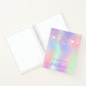 Sketchbookピンク紫ホログラフィックガール ノートブック (内部)