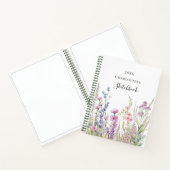 Sketchbookピンク色の紫の青い野花 ノートブック (内部)
