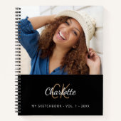 Sketchbookフォト白黒モノグラム ノートブック (正面)