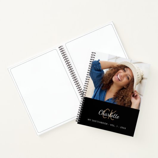 Sketchbookフォト白黒モノグラム ノートブック (内部)