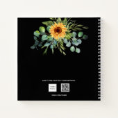 Sketchbookブラックヒマワリeucalyptus緑 ノートブック (裏面)