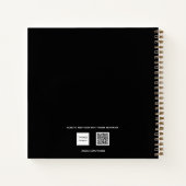 Sketchbookブラック金ゴールド絵を描ブラシスクリプト名 ノートブック (裏面)