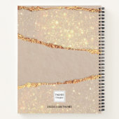 Sketchbookベージュ金ゴールドアゲート大理石モノグラム ノートブック (裏面)