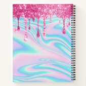 Sketchbookホログラフィックピンクドリップスガール ノートブック (裏面)