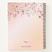 Sketchbookモノグラムバラ金ゴールドピンクの星 ノートブック (裏面)