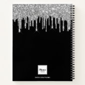 Sketchbookモノグラムブラックシルバーグリッタードリップ ノートブック (裏面)