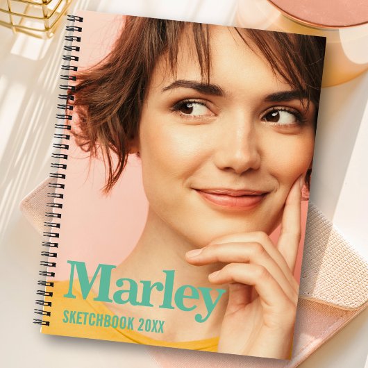 Sketchbook写真カスタムかわいいモノグラム名 ノートブック