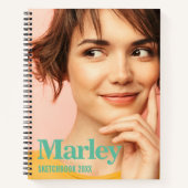 Sketchbook写真カスタムかわいいモノグラム名 ノートブック (正面)