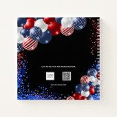 Sketchbook愛国的な赤白青ブラックバルーン ノートブック (裏面)