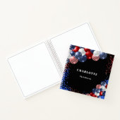 Sketchbook愛国的な赤白青ブラックバルーン ノートブック (内部)