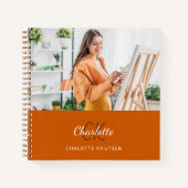 Sketchbook焼けオレンジ色フォトモノグラム ノートブック (正面)