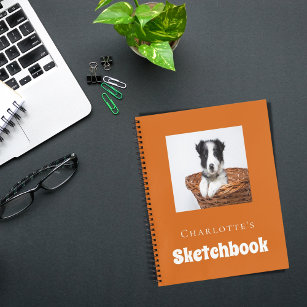 Sketchbook犬のペットフォトスクリプト燃えたオレンジ ノートブック