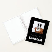 Sketchbook犬ペットフォトスクリプト白黒 ノートブック (内部)
