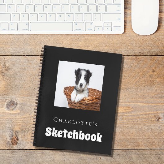 Sketchbook犬ペットフォトスクリプト白黒 ノートブック