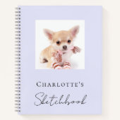 Sketchbook犬ペットフォトラベンダーバイオレット ノートブック (正面)